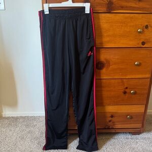 Adidas Women’s Black Track Pants with Red Stripes